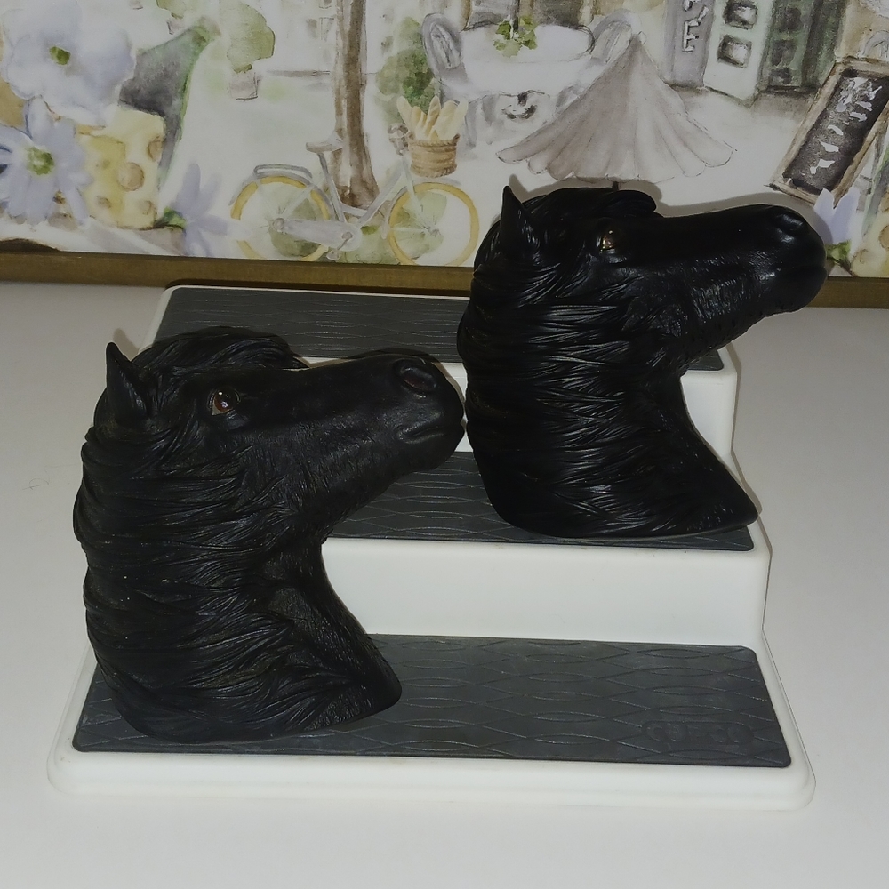 Bossons Fraser-Art Black Pony Wall Plaques (2), Vintage, Rare